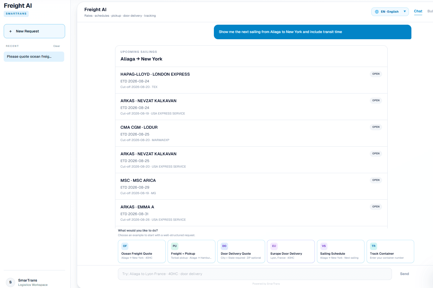 Find relevant departures in seconds